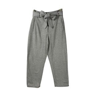 Wilfred Aritzia Pants 4 Wool Cashmere Tie Waist‎ Gray High Rise Cropped Ankle